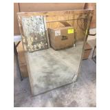 Metal framed beveled edge mirror 26"x38"