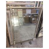 Metal framed beveled edge mirror 26.5"x39"