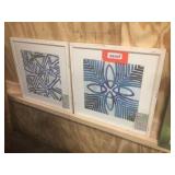 2 framed artwork 17"x17"