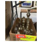 Assorted Candle holders / metal vases