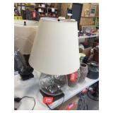 Lamp with large glass bottom 33" tall