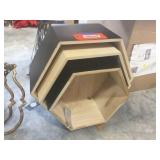 Wall mount hexagon shelves