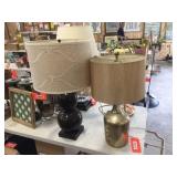 2 table lamps 25" & 29" tall