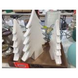 3 decorative trees 16" & 14" tall