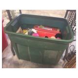 Tote with cover, books & assorted