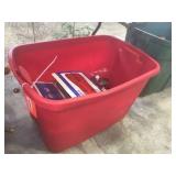 Iron, dirt Devil hand vacuum & assorted in tote