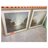 Pair of framed decorator pictures 35x35