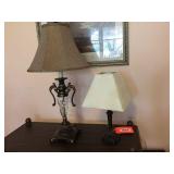 2 lamps with shades. 16" & 27"