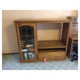 Oak TV stand. 62"x22"x54"