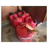 Assorted gas cans