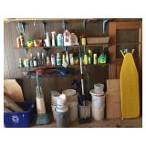 Pails cleaning supplies & chemicals along side