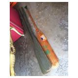 3 wood oars. One has a crack
