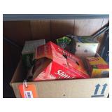 Canned goods, zipper bags, tissue & assorted