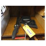 Tasco binoculars, filet knife, knife