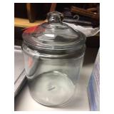 Big glass jar w/cover 12" x 9"