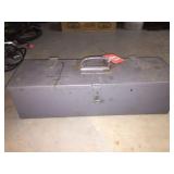 Metal box w/drill bits