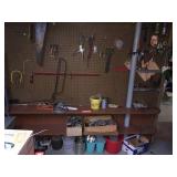 Contents of shelves & pegboard