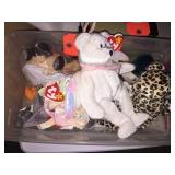 Small tub of Beanie Babies