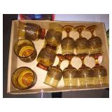 Box of amber glasses