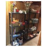 2 Metal shelves w/contents