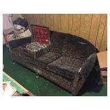 3 Cushion sofa w/wood feet & round back &