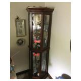 Lighted cabinet w/angled front 24x10x70