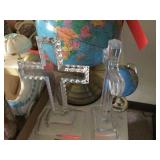2 Glass crosses 9" & 10"