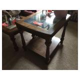 End table w/glass 21x26x21