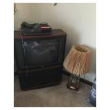 Lamp 33" tall, VHS player, Zenith Tv