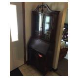 Drop front desk w/books