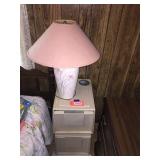 Lamp, Two 2 drawer plastic files
