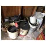 Group of hardware in pails