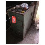 6 DRawer metal cabinet w/contents (rough shape)