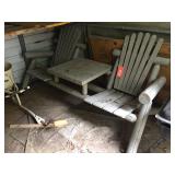 2 Bench seat w/center table