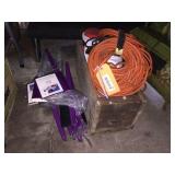 Ice scrapers, salt & wood box