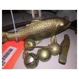 Brass fish knife, bells