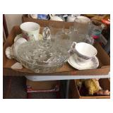 Covered candy dish & assorted glasses