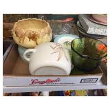 Saucers, covered casserole & assorted