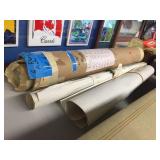 Assorted car posters, blue prints