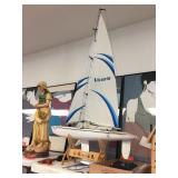 Remote control sailboat. Not tested. 30" long x