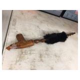 Wood carved Peace pipe. 22" long