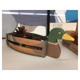 Duck basket & assorted pine cones. 19" long