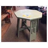 Octagon shaped table. 18" tall
