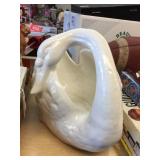 California pottery swan. 9" tall x 13" long