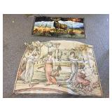 Linen table cloth & wall hanging