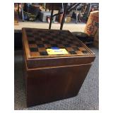 Cushioned wood box with game top