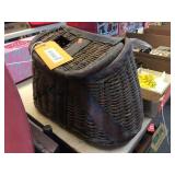Damaged wicker trout creel