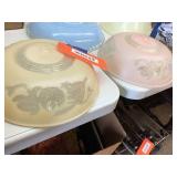 2 vintage glass shades