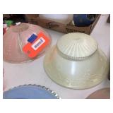 2 vintage glass shades