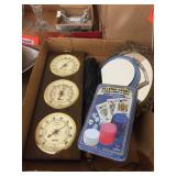 Barometer, poker chips & assorted
